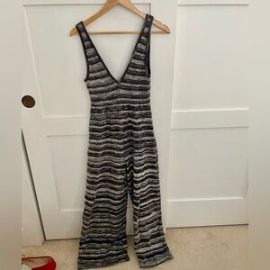 Free People Black and Gray Knit Top